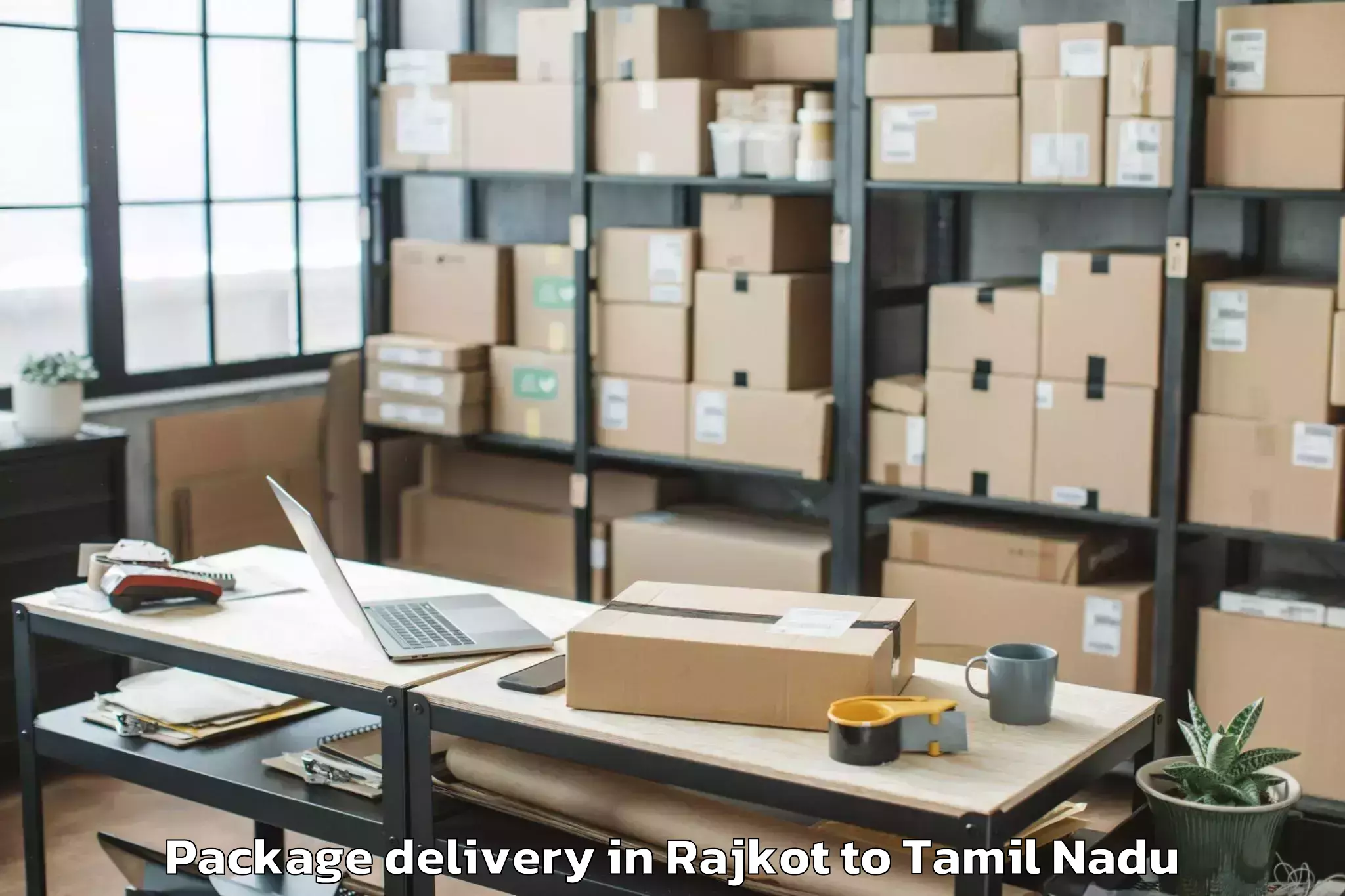 Top Rajkot to Vels University Chennai Package Delivery Available